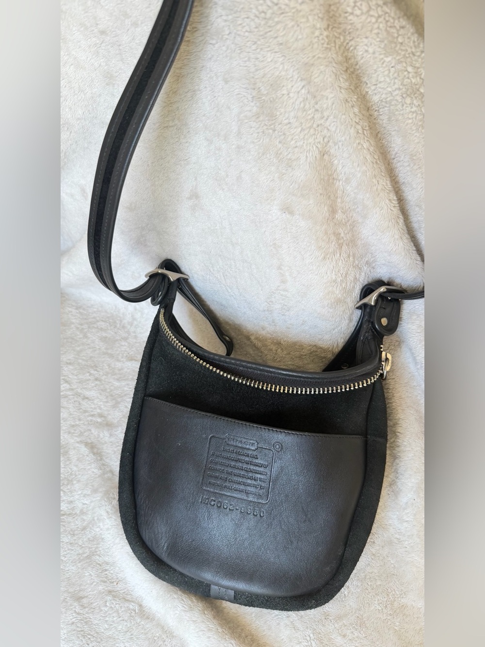 Vintage Coach Black Leather Janice Legacy Crossbody Bag Hobo 9950 Nickel HW - Picture 15 of 16